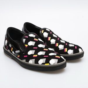 Jimmy Choo Grove Slip-On Leather Sneakers in Black Mix